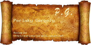 Perlaky Gergely névjegykártya